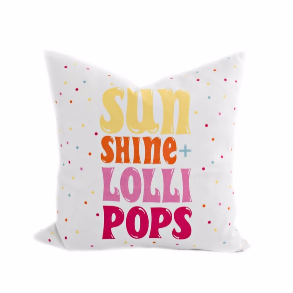 Sunshine and Lollipops Pillow Cover Sham NWT